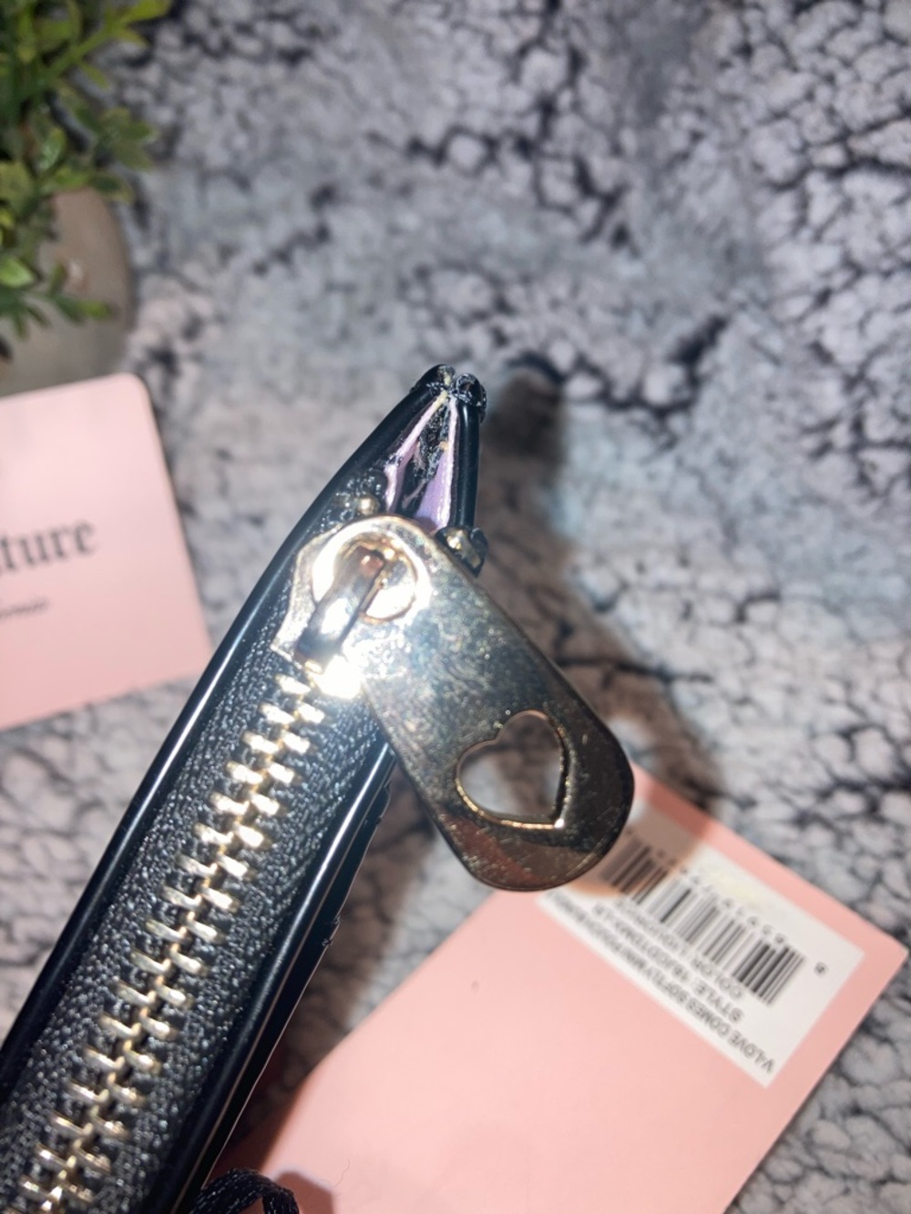 Juicy Couture Black Patent Wristlet with Gold Logo Accent - Picture 3 of 5